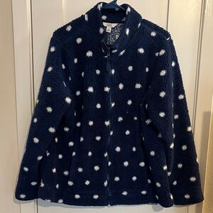 Croft & Barrow Blue Fleece with White Dots